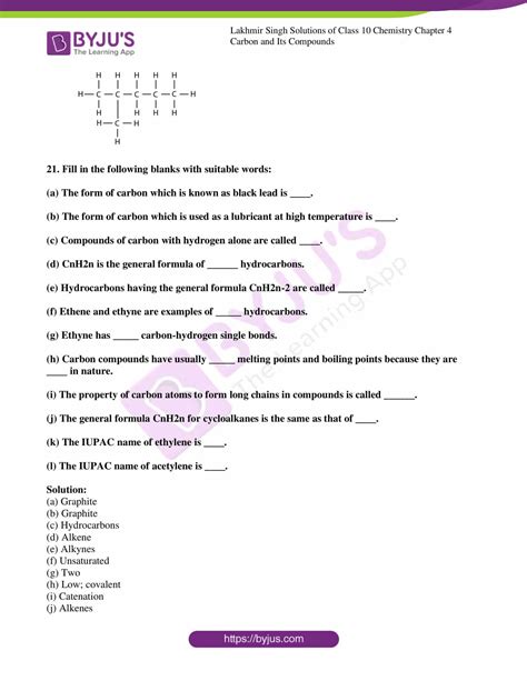 Lakhmir Singh Chemistry Class 10 Solutions For Chapter 4 Carbon And Its