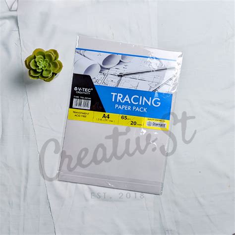 Jual V Tec Tracing Paper 65 GSM A4 A3 Kertas Kalkir Gambar Shopee