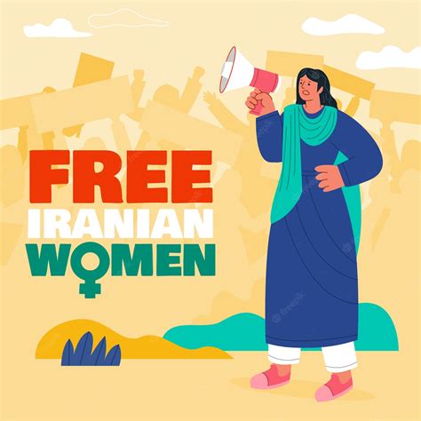 Ilustración De Mujeres Iraníes Dibujadas A Mano Vector Gratis