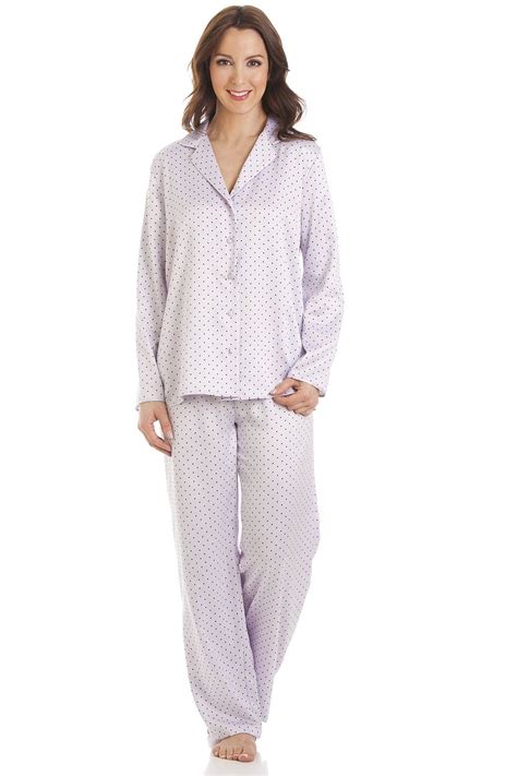 Lilac Polka Dot Full Length Satin Pyjama Set Pajama Set Satin Pyjama