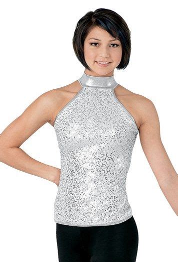 Sequin Metallic Halter Dance Top Balera™ Dance Tops Tops Dance