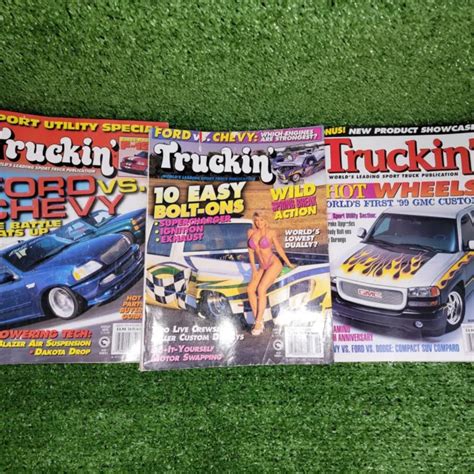 Truckin Lot Of 3 Magazines Vintage Collection Chevy Ford Hot Wheels