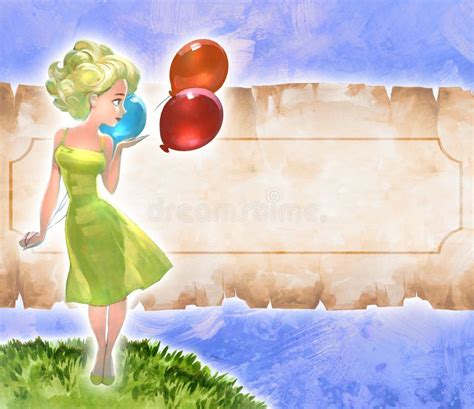 Illustration D Une Belle Jeune Femme Blonde Illustration Stock Illustration Du Fond Beau