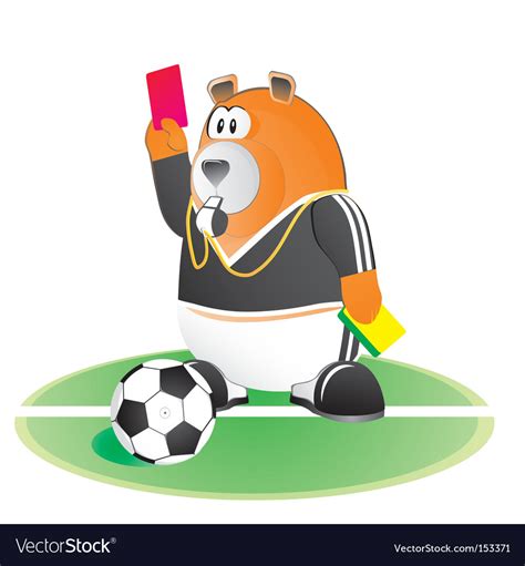 Bear Soccer Umpire Royalty Free Vector Image Vectorstock