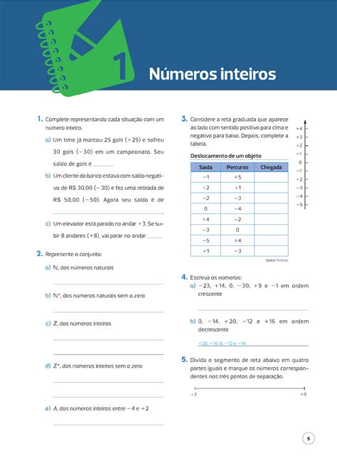 Exercícios De Números Negativos é Positivos 7 Ano Com Gabarito
