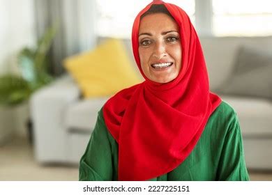 Portrait Positive Mature Muslim Woman Wearing Stock Photo 2227225151 Shutterstock