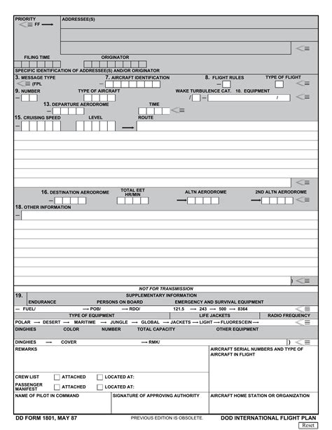 dd form  international flight plan dod forms docs