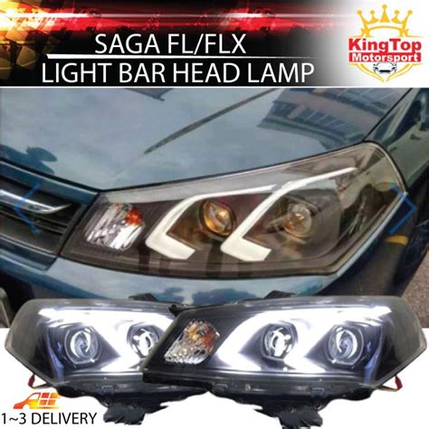 Proton Saga FL FLX Benz Look Double Projector Head Lamp With