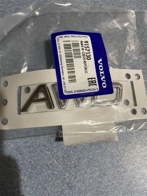 Genuine Volvo OEM AWD Emblem Nameplate 9157130 123bin2 For Sale Online