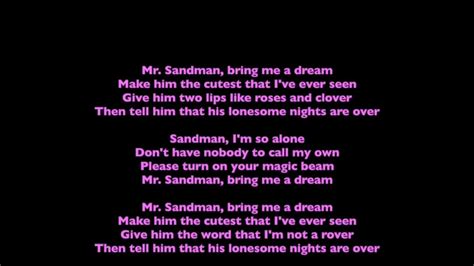 The Chordettes Mr Sandman Lyrics Youtube