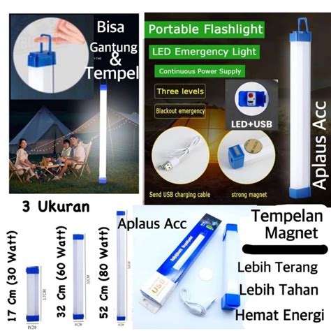 Jual Lampu Neon Led Panjang T7 Usb Bolam Let Portable Emergency Lamp