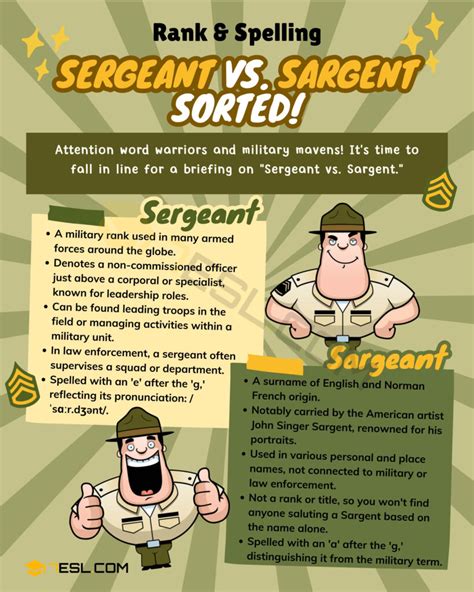 sargent  sergeant     write  esl