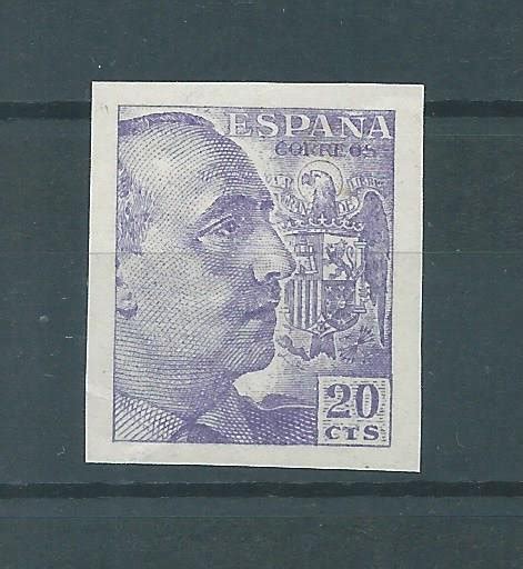 Spain 1949 Franco 20 céntimos imperforated Edifil nº Catawiki