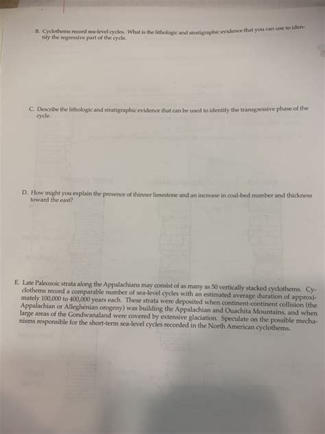 Solved The Following Stratigraphic Columns Illustrate Te Chegg