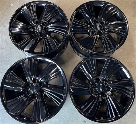 Four Lincoln Navigator Factory 22 Wheels Oem 10176 Gloss Black Jl74100 Scwoem