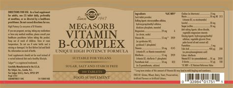 Megasorb Vitamin B-Complex 100's: The Natural Dispensary