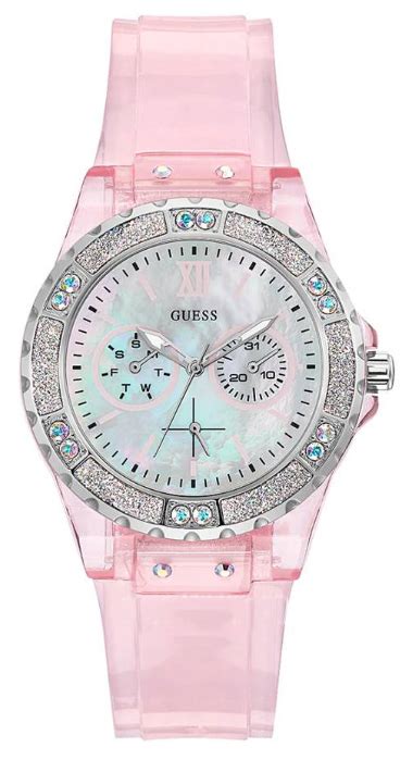 Guess Women S Analog Quartz Watch With Silicone Strap Gw0041l2