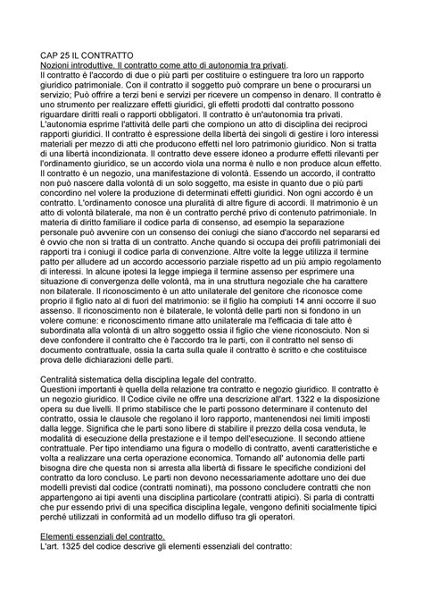 Cap Il Contratto Manuale Di Diritto Privato Cap Il Contratto