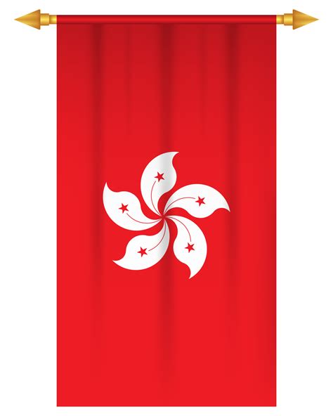 Hong kong flag vertical pennant isolated 34606896 PNG