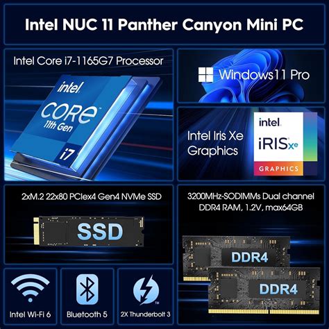 Intel NUC 11i7 16GB RAM 512GB SSD Windows 11 Pro | Core i7-1165G7 Quad ...