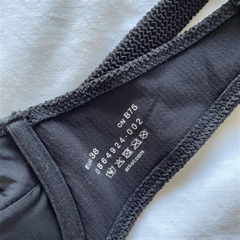 Black Textured Bikini Top Cos Bikinitop Depop