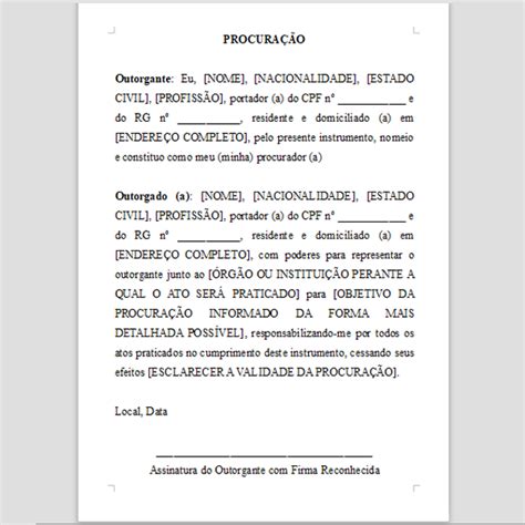 Exemplos E Modelos De Procuração Significados