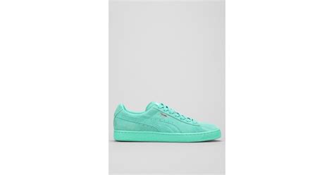 Puma Classic Mono Suede Sneaker In Green For Men Lyst