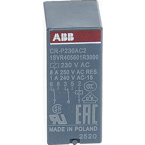 Промежуточное реле ABB CR-P230AC2 230B AC 2ПК 8A 1SVR405601R3000 ...