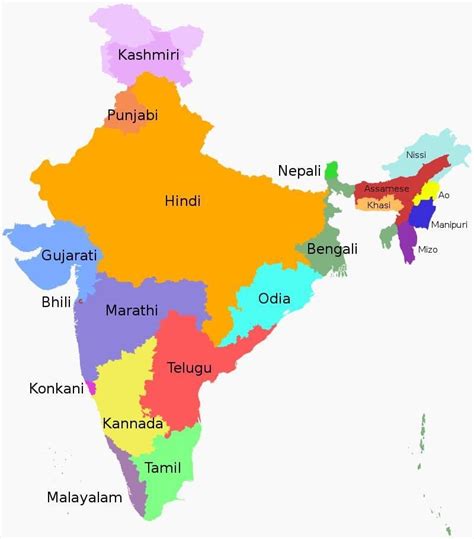 インドの主な言語地図 - IndoJapanPulse