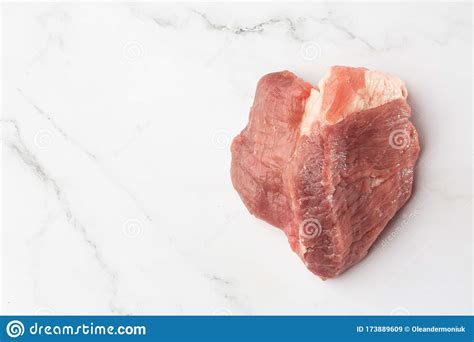 Meat Pork Slices Pork Loin On A White Background Raw Pork Meat