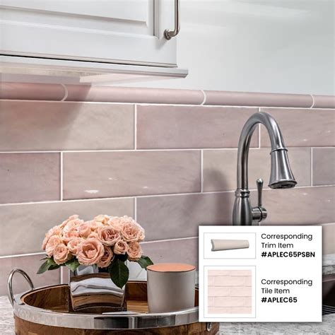 Pink Pencil Bullnose Tile Trim For Shower Wall And Kitchen Backplash Apollo Tile