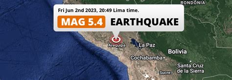 On Friday Evening A Shallow M5 4 Earthquake Struck Near Arequipa In Peru