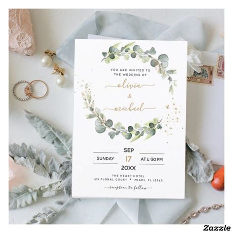 Eucalyptus Greenery Wedding Invitation Zazzle Artofit