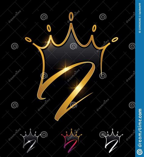 Illustration About A Vector Illustration Set Of Golden Monogram Crown