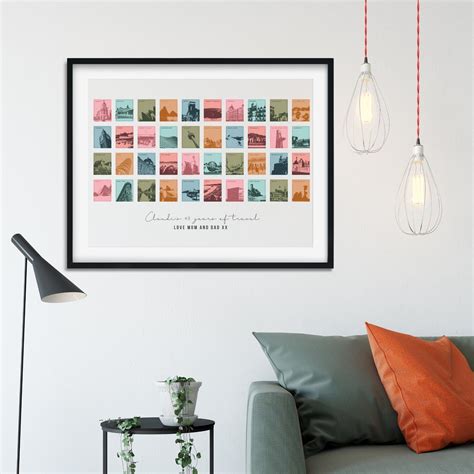 40th Birthday or Anniversary Travel Memories Print - Betsy Benn