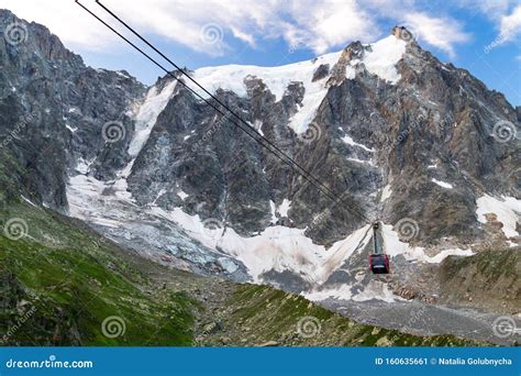 Cable Car To Aiguille Du Midi Mont Blanc Massif France Stock Image