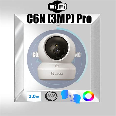 Camera wifi Ezviz C6N 3MP Pro xoay trong nhà có màu ban đêm tặng