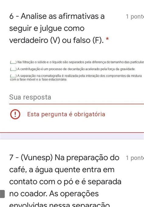 Analise As Afirmativas A Seguir E Julgue Como Verdadeiro V Ou Falso