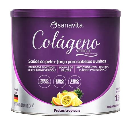 Colágeno Verisol Sanavita Frutas Tropicais 150g Colágeno Verisol