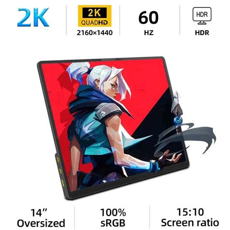 14 ZSUS 2K Portable Monitor 2160 1440 60Hz 350nits At AliExpress For