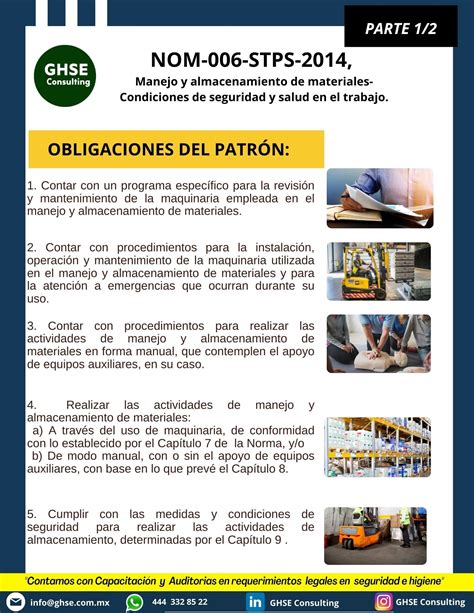 NOM 006 STPS 2014 Obligaciones Del Patron Seguridad E Higiene