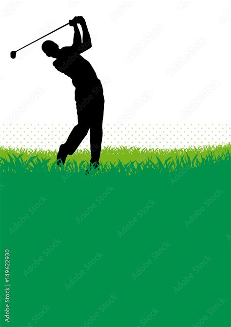 Golf Club Competition Tournament Background Vector Poster With Man