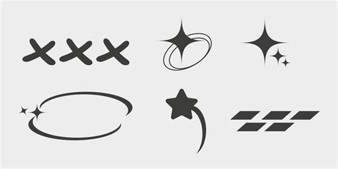 Y K Symbols Retro Star Icons And Graphic Elements For Posters And