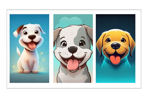 Wallpaper - Happy Puppy - Portrait Style Graphic by ABf · Creative Fabrica