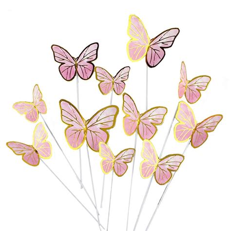 Assorted Pink Butterfly Cake Topper Pack Of 10 Cake Toppers From Cake Craft Company Uk