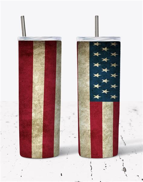 American Flag 20oz Tumbler Template Png Svg Rustic Flag Etsy