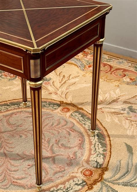 Proantic Paul Sormani Table A Jeux Mouchoir De Style Louis Xvi Estam