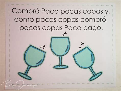 Trabalenguas de copas