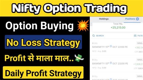 Nifty Option Buying Strategy For Begginers No Loss Strategy Of Option