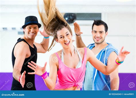 Dancer At Zumba Fitness Training In Dance Studio Stock Image Image Of